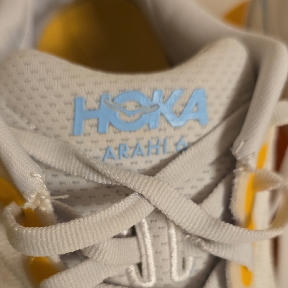 Hoka Cream and Yellow Sneakers 7.5 Women - Picture 3 of 14